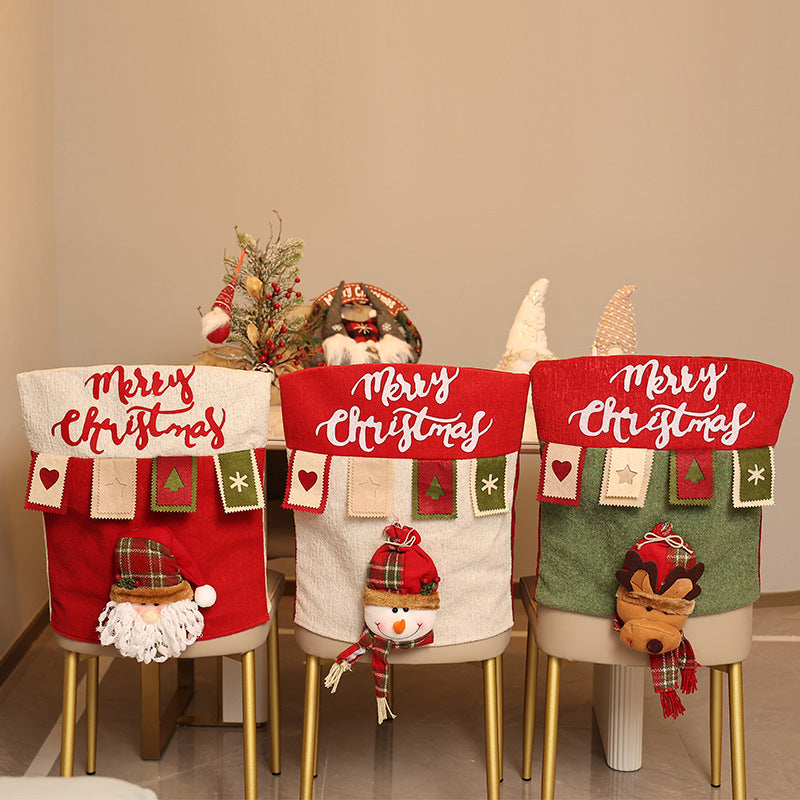 Santa Claus Reindeer Christmas Chair Cover