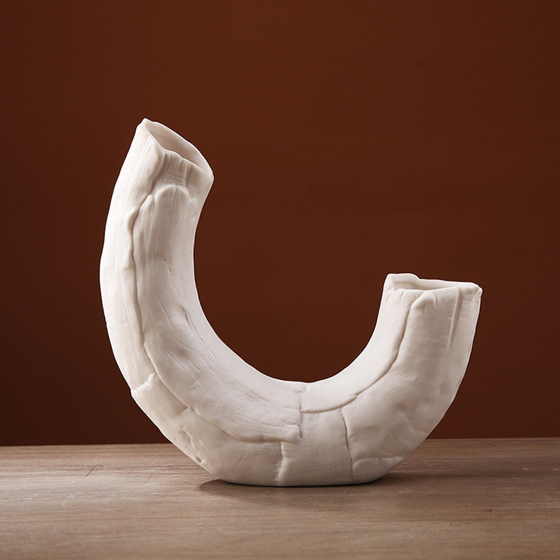 Elegant U-Shape Ceramic Vase