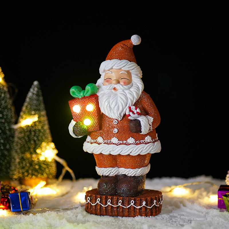 Christmas Figurines Table Statues with LED Light