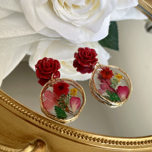 Vintage Floral Dangle Earrings