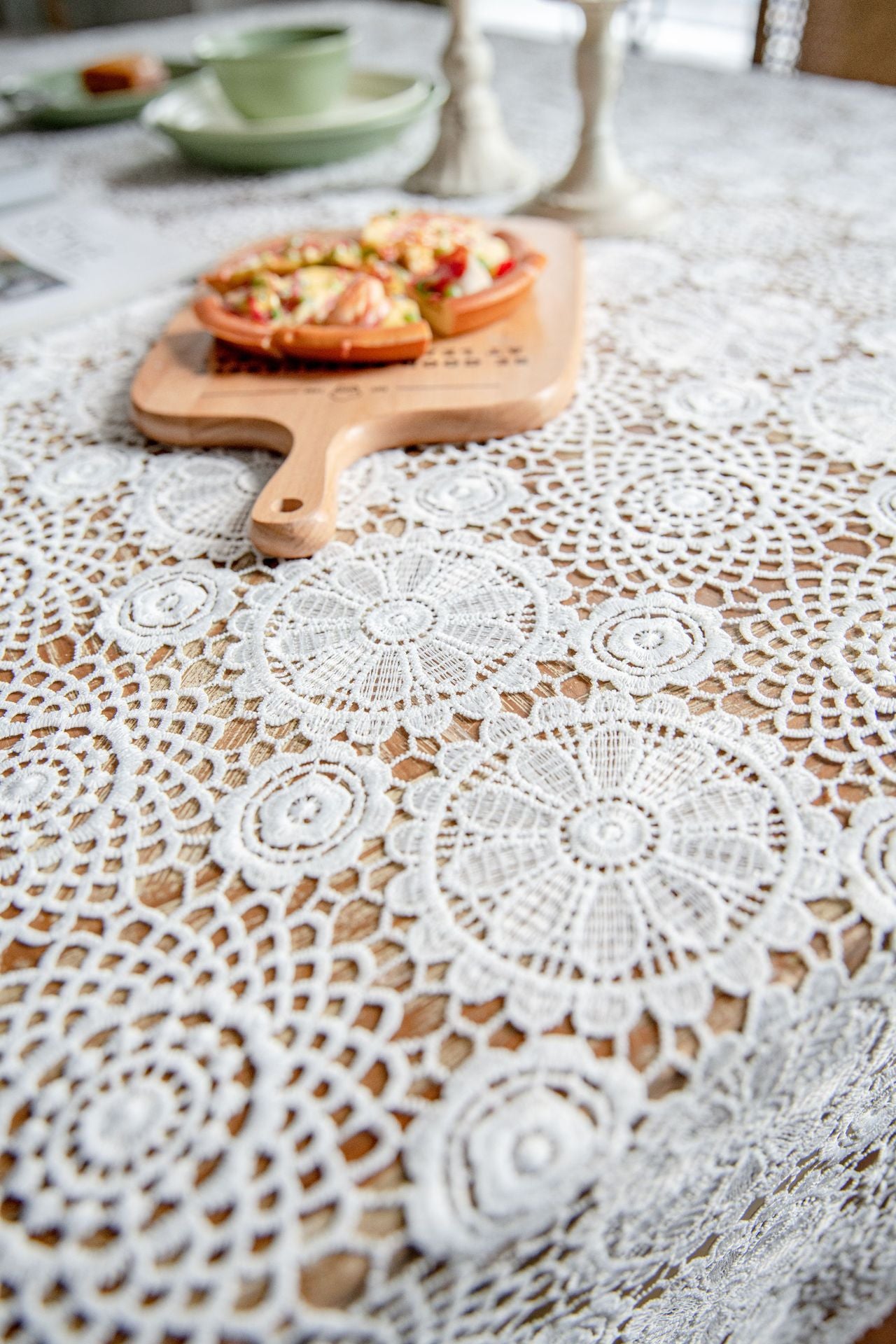 White Lace Flower Tablecloth