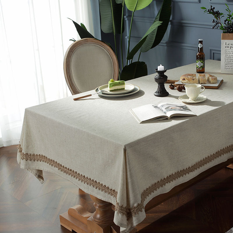 Elegant Vintage Linen American Style Tablecloth