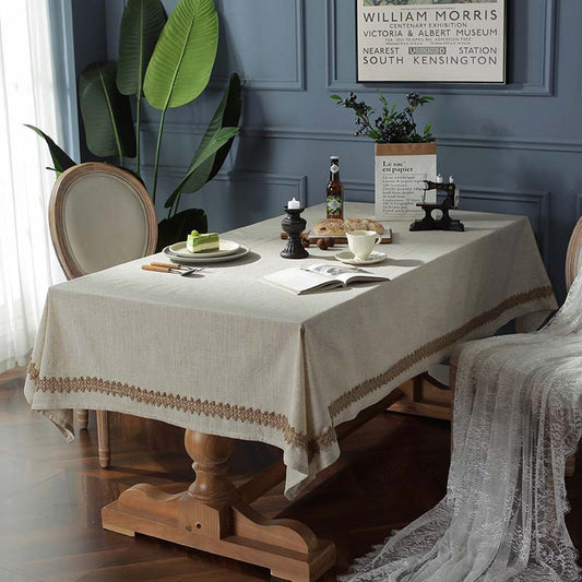 Elegant Vintage Linen American Style Tablecloth
