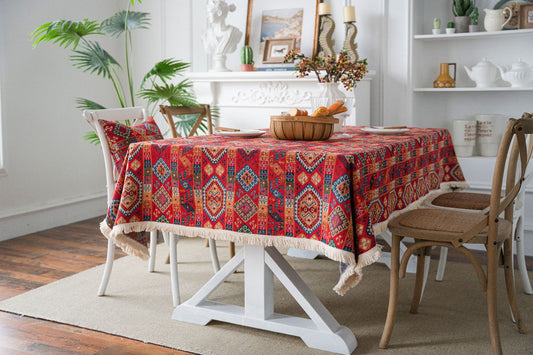 Boho Vintage Jacquard Tablecloth