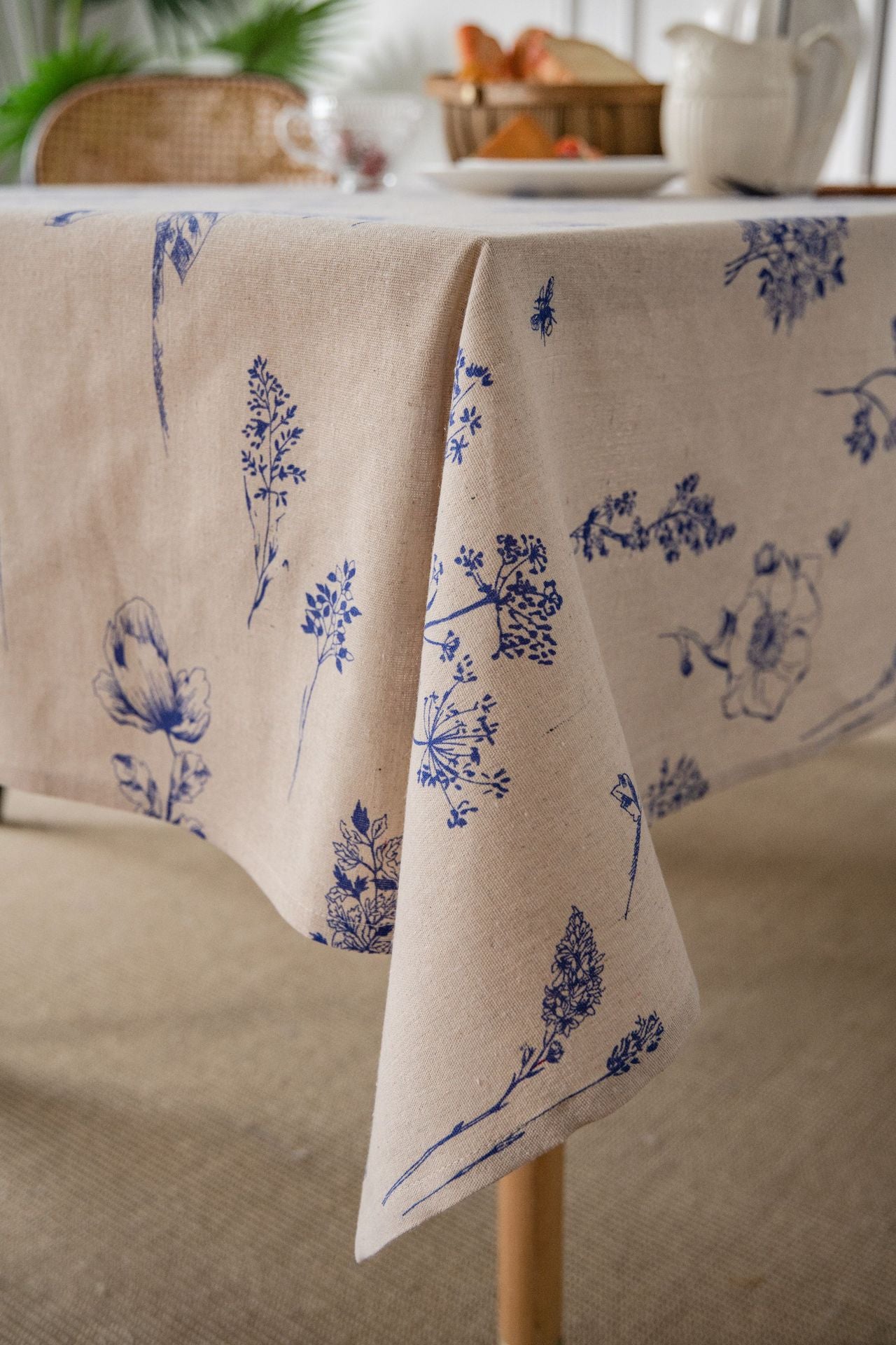 Floral Cotton Linen Tablecloth