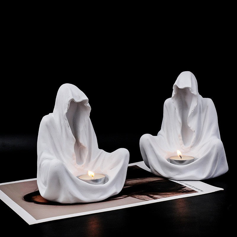 Elegant Ghost Candle Holder for Halloween Decor