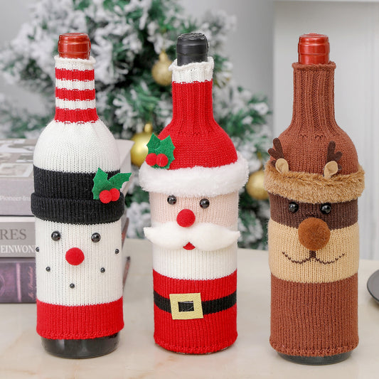 Santa Snowman Elk Red Wine Bottle Cover Bags