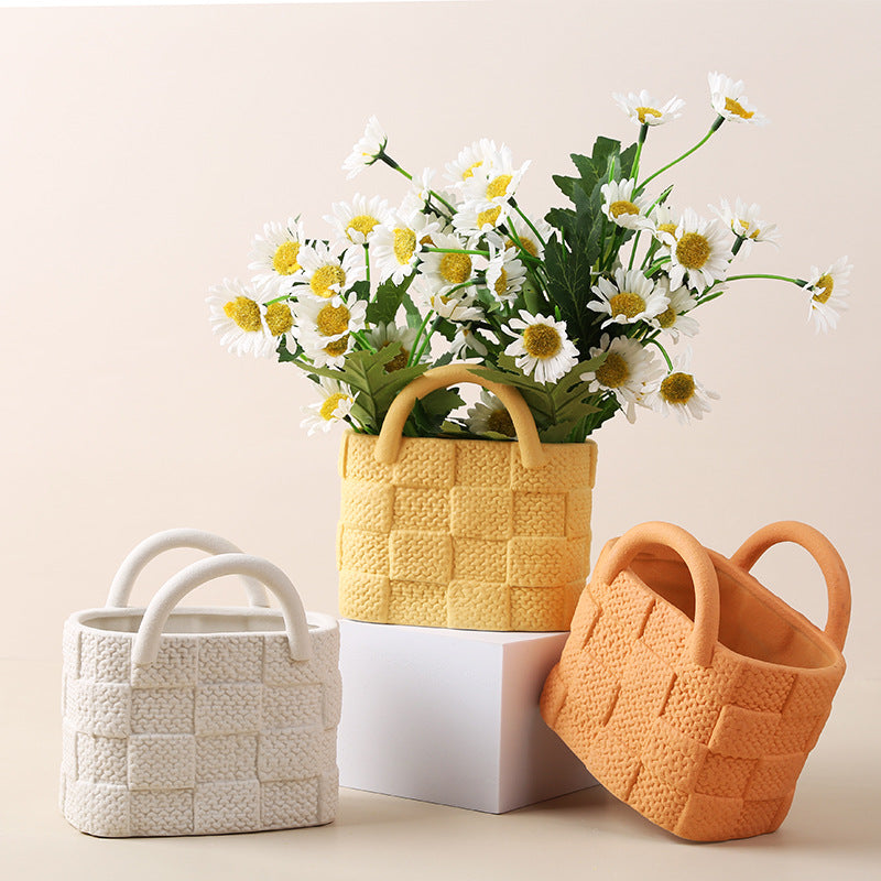Ceramic Handbag-Inspired Vase