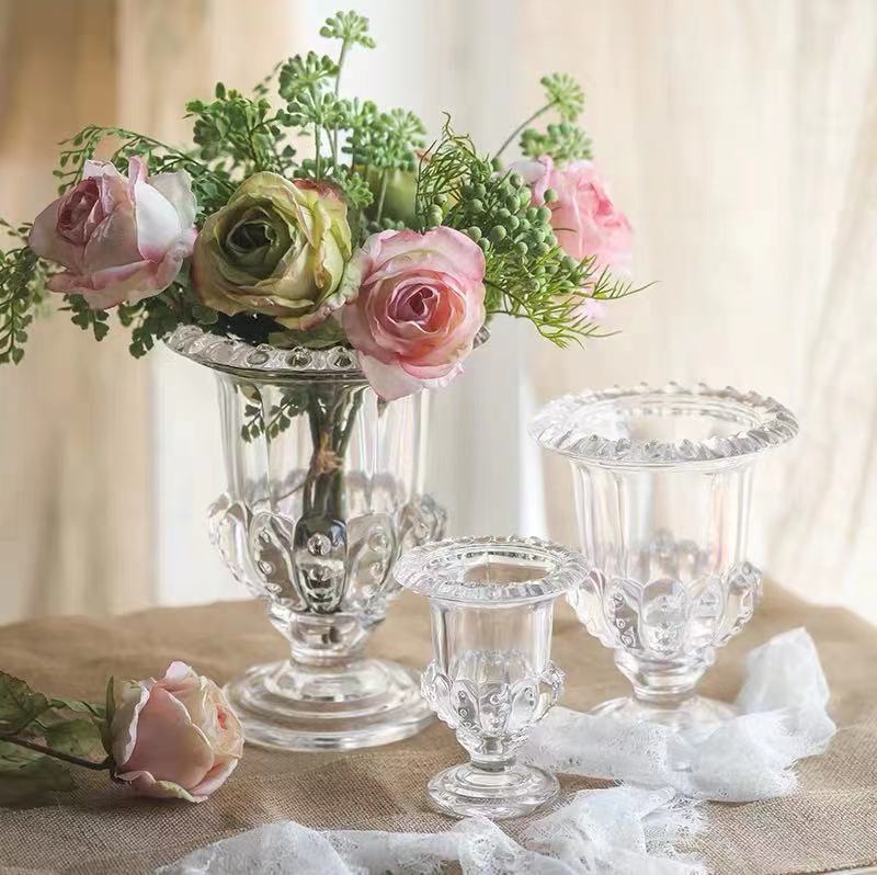 Vintage-Inspired Clear Glass Vase