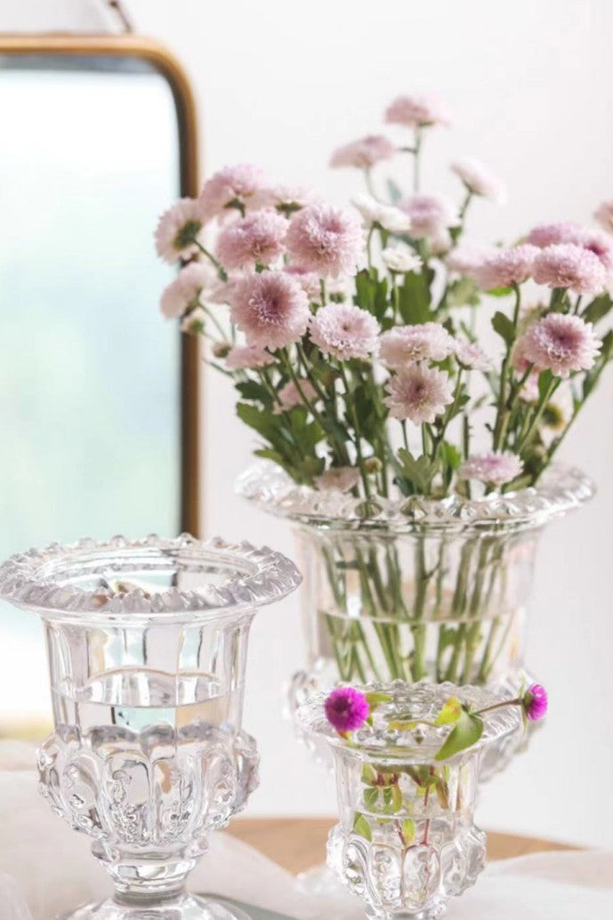 Vintage-Inspired Clear Glass Vase