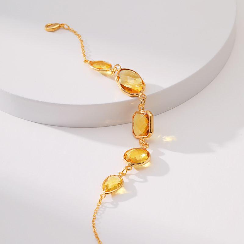 Fashion Bracelet Amber Glass Diamond Jewelry - ozlvii