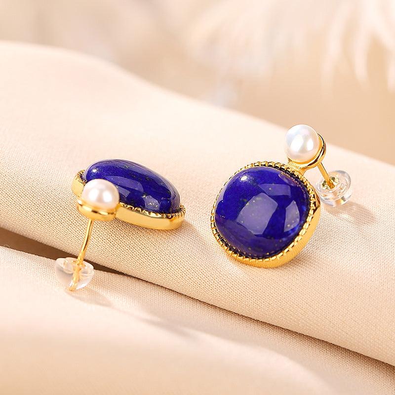 Blue Goldstone Fashion Earrings - ozlvii