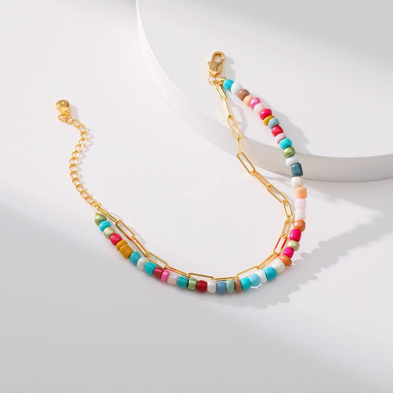 Colorful Summer Chain Bracelet Beach Jewelry - ozlvii