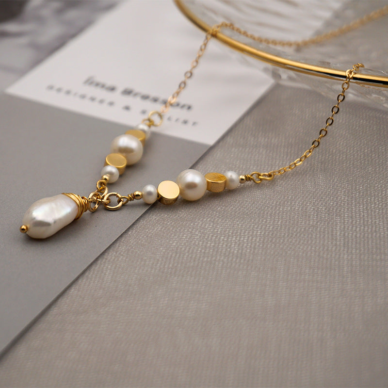 Premium Fine Chain Baroque Pearl Necklace
