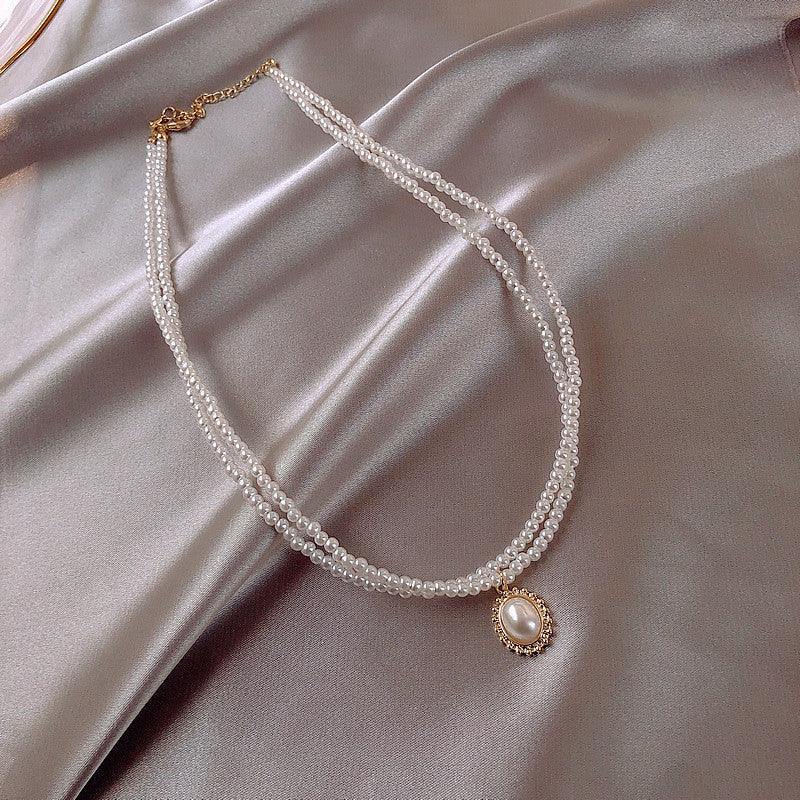Pearl Necklace Charm Wedding Party Clavicle Chain - ozlvii