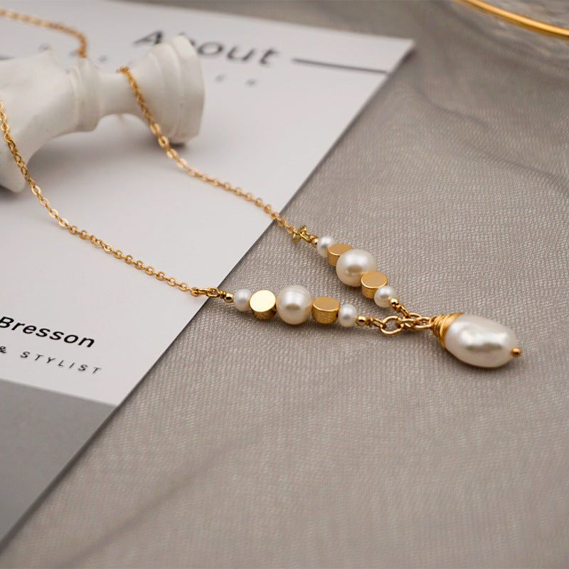 Premium Fine Chain Baroque Pearl Necklace
