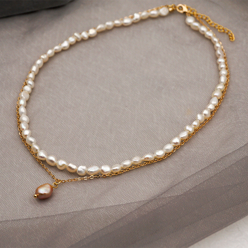 Multi-layered Minimalist Pearl Necklace