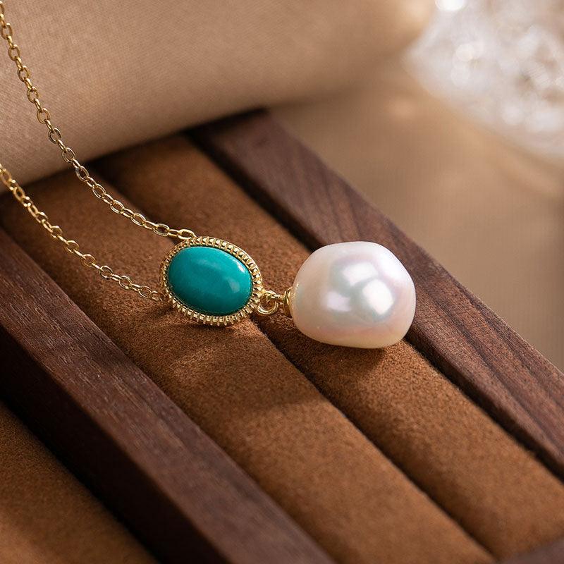 Pearl and Turquoise Luxury Jewelry Set - ozlvii