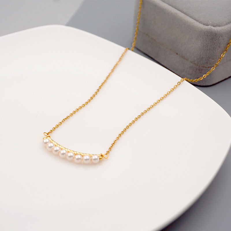 Skinny Pearl Bar Necklace