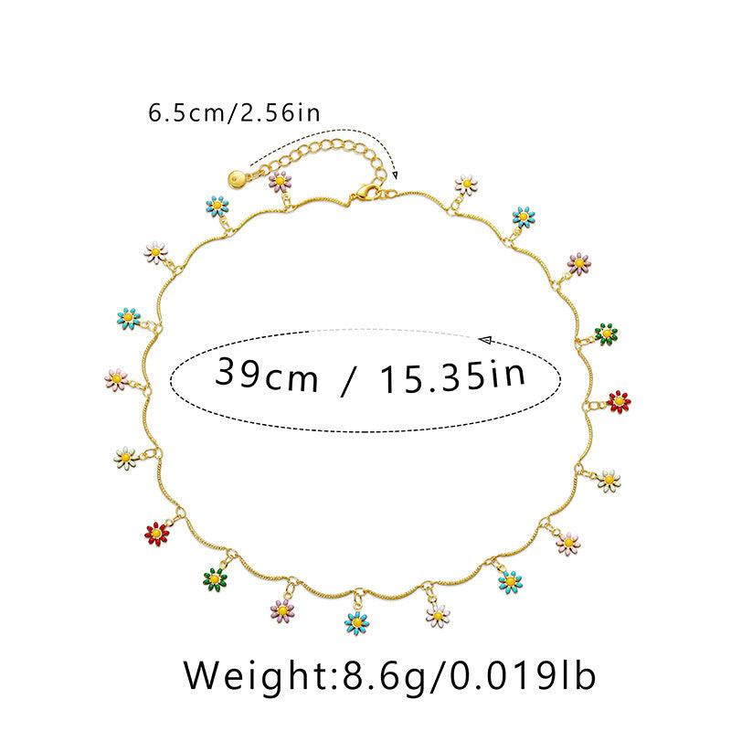 Ethnic Style Daisy Fresh Wind Summer Vacation Casual Style Necklace - ozlvii