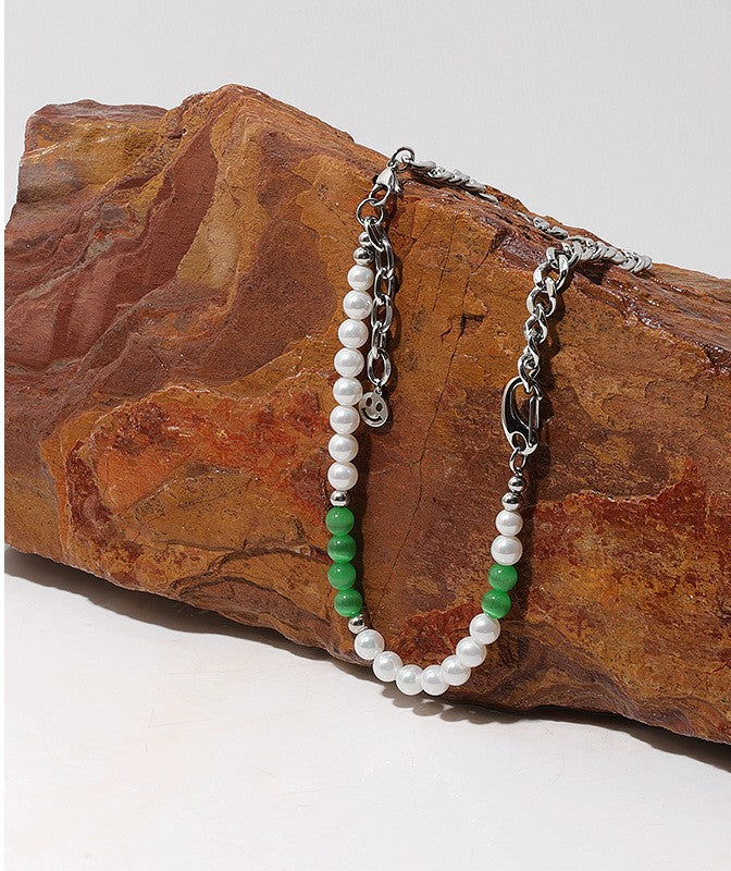 Green Cat's-Eye Stone Necklace