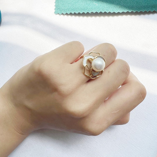 Pearl Camellia Ring