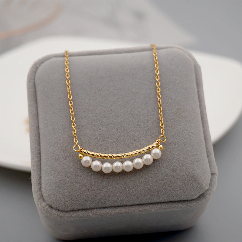 Skinny Pearl Bar Necklace