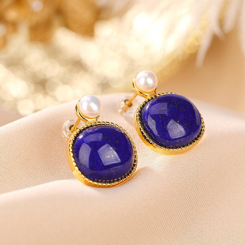 Blue Goldstone Fashion Earrings - ozlvii
