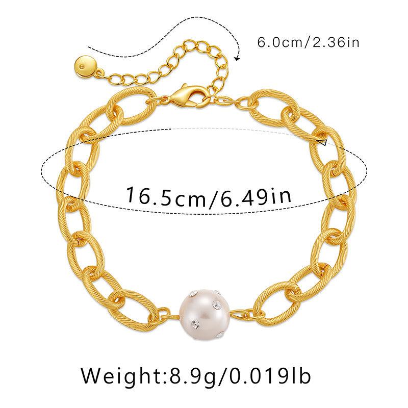 Dainty Pearl Bracelet 18K Gold Plated Jewelry - ozlvii