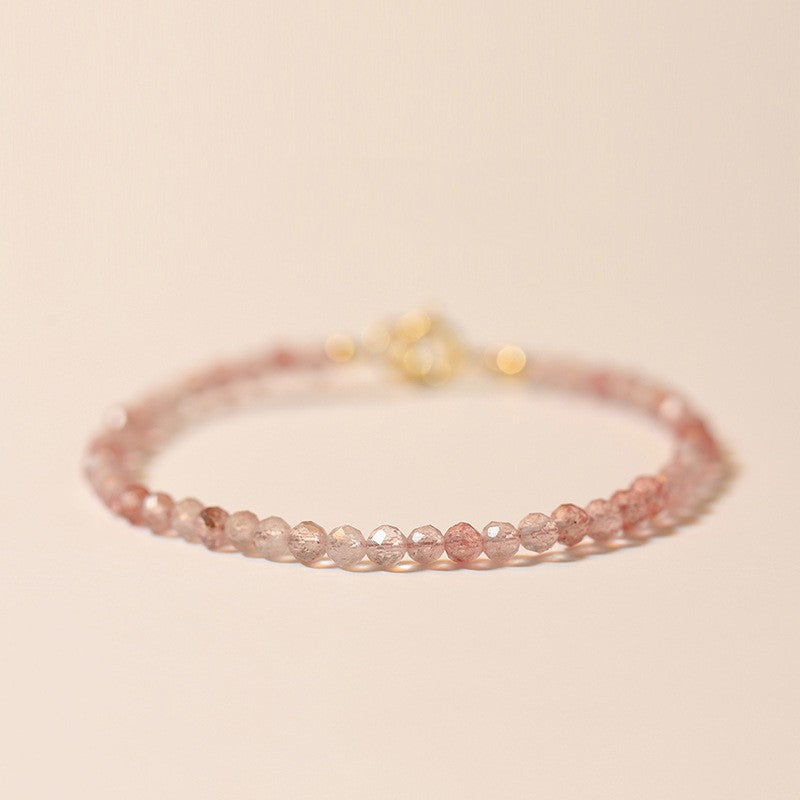 Pink Strawberry Crystal Bracelet