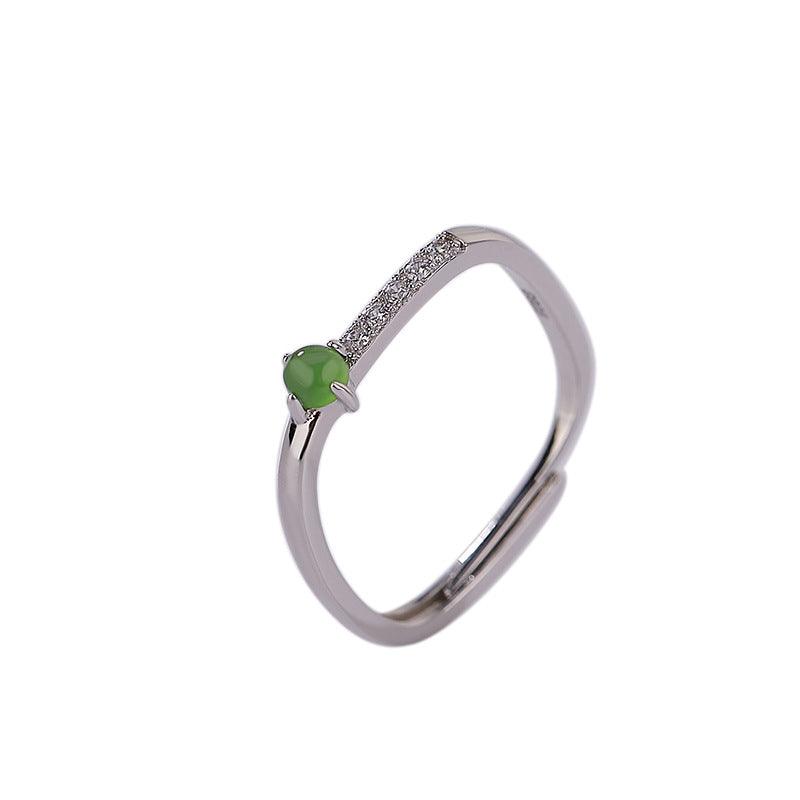 Jade Bead Minimalist Luxe Ring - ozlvii