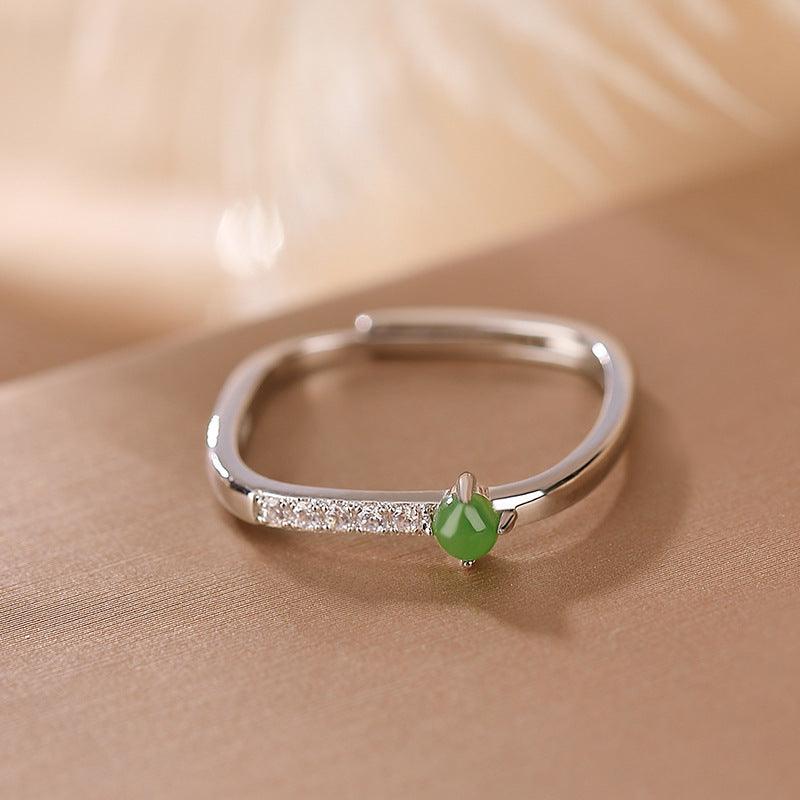 Jade Bead Minimalist Luxe Ring - ozlvii