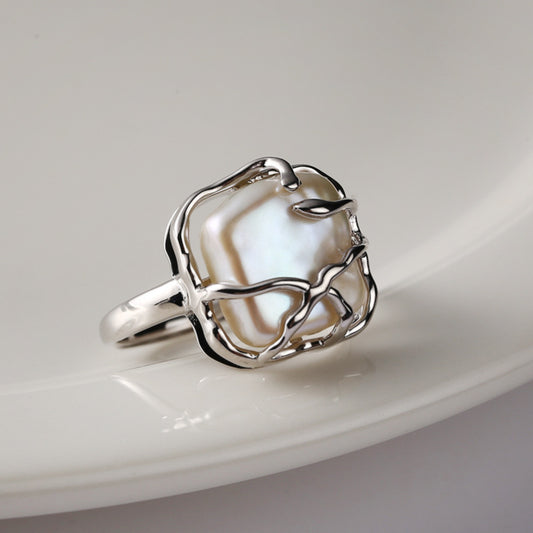 Sophisticated Baroque Pearl Ring