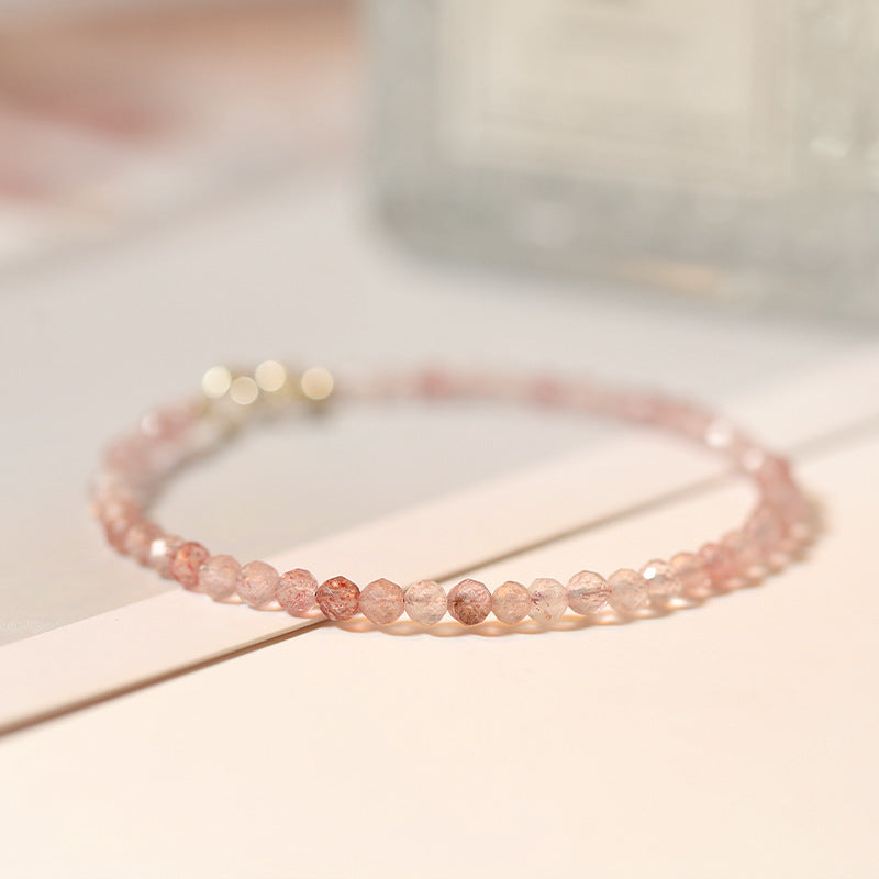 Pink Strawberry Crystal Bracelet
