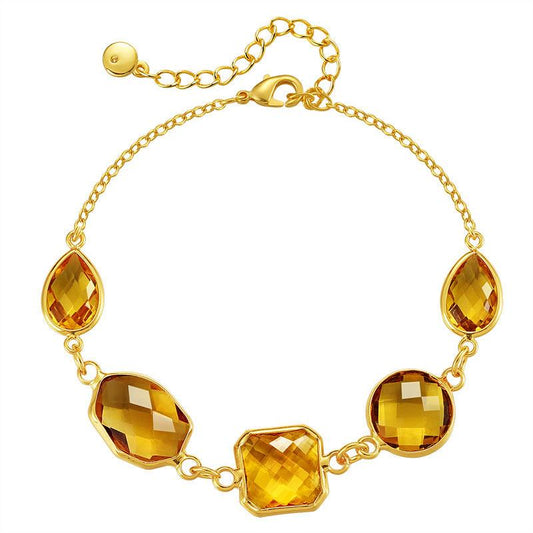 Fashion Bracelet Amber Glass Diamond Jewelry - ozlvii