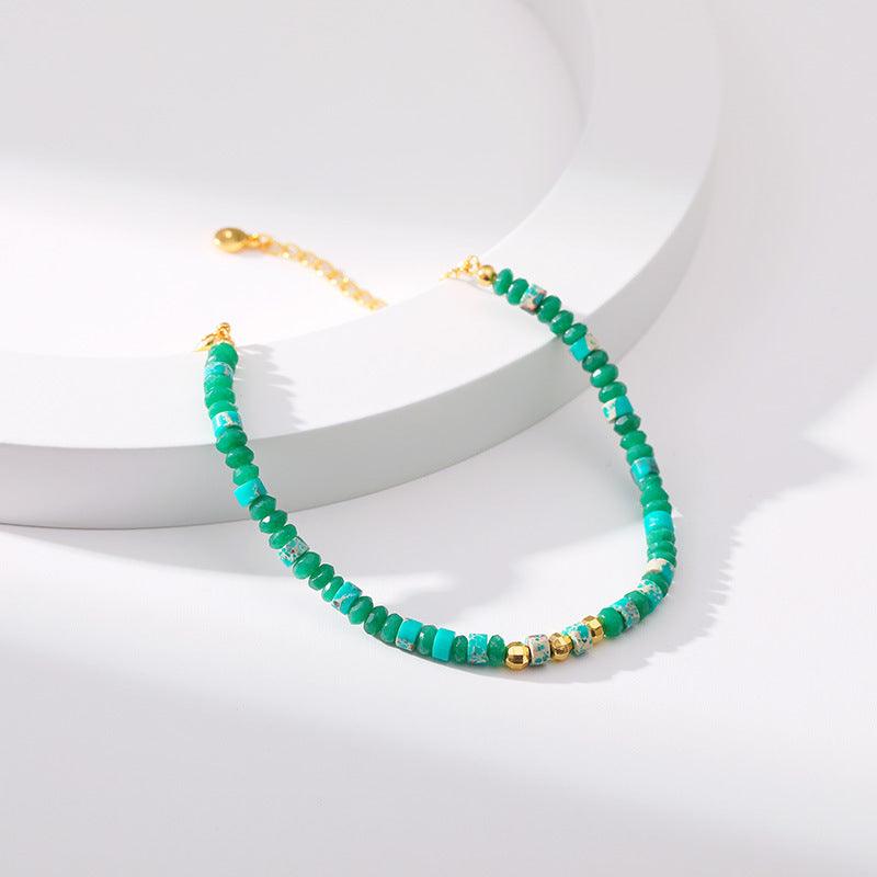Green Beaded Chain Bracelets - ozlvii