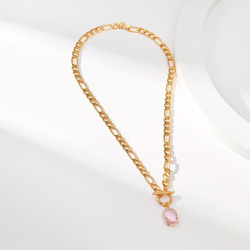 Fashion Glass Diamond Sweet Necklace - ozlvii