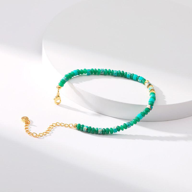 Green Beaded Chain Bracelets - ozlvii