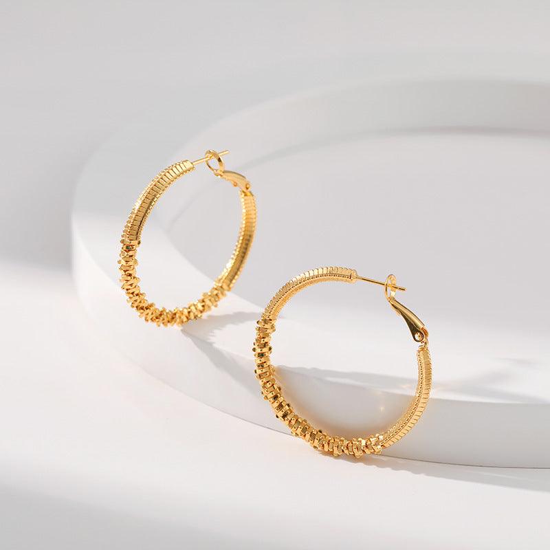 Fashion Geometric Round Hoop Earrings - ozlvii
