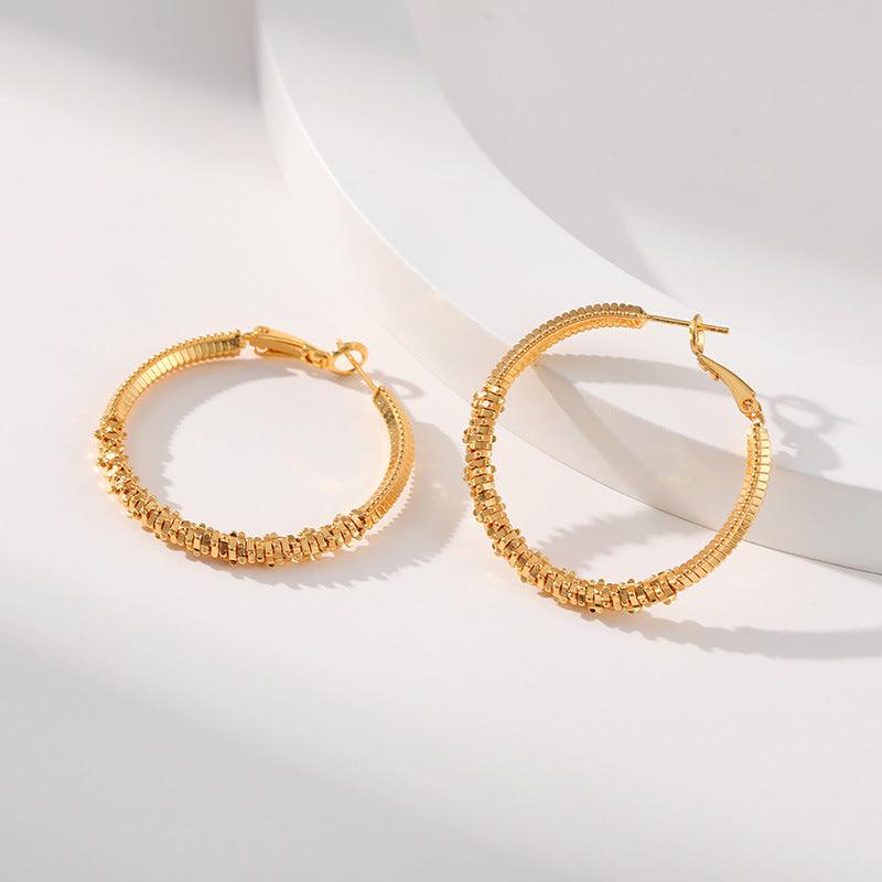 Fashion Geometric Round Hoop Earrings - ozlvii