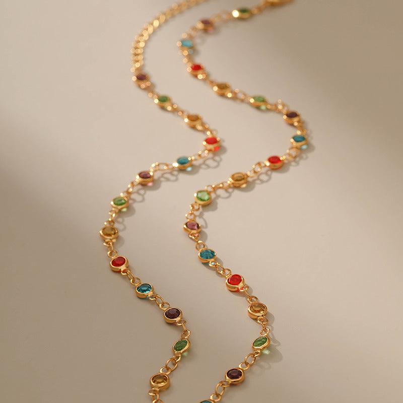 Color Zircon Crystal Necklace - ozlvii
